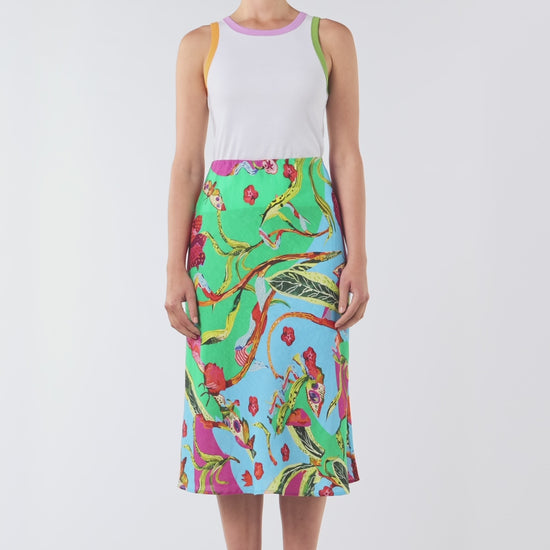Gorman - Elara Print Linen Midi Skirt - print
