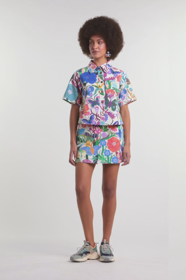 Gorman - Mariposa Denim Skort - print