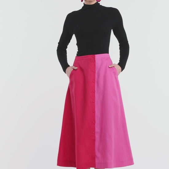 Gorman - Icy Pop Linen Skirt - pink