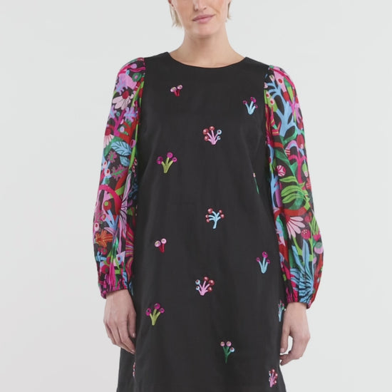 Gorman - Wild Garden Shift Dress - black