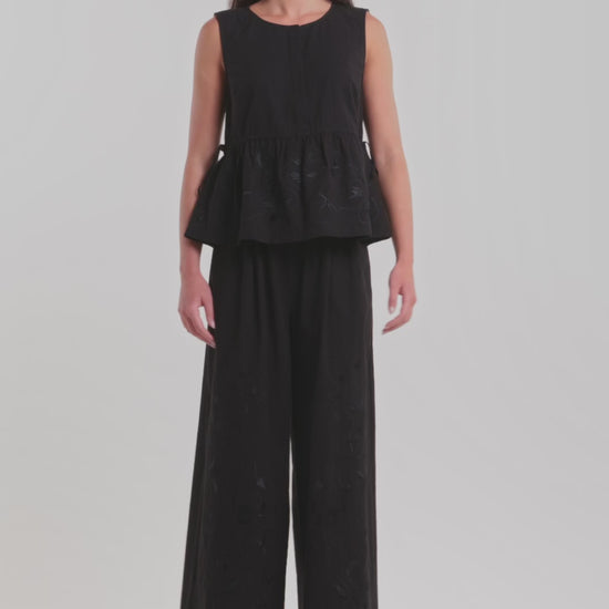 Gorman - Annie Anglaise Cotton Culotte - black