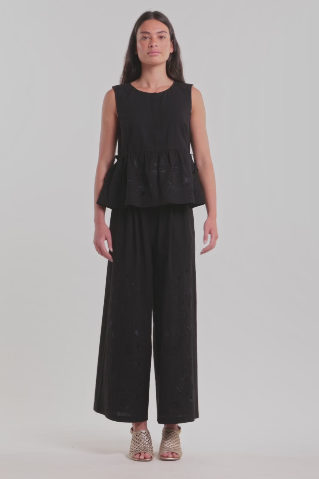 Gorman - Annie Anglaise Cotton Culotte - black