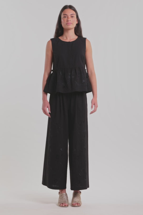Gorman - Annie Anglaise Cotton Culotte - black