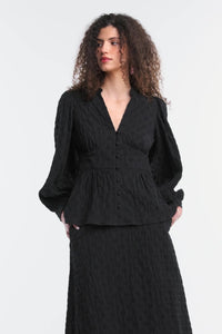 Gorman - Clover Seersucker Blouse - black