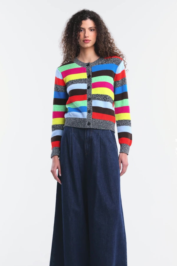 Gorman - Jumble Stripe Cotton Cardigan - stripe
