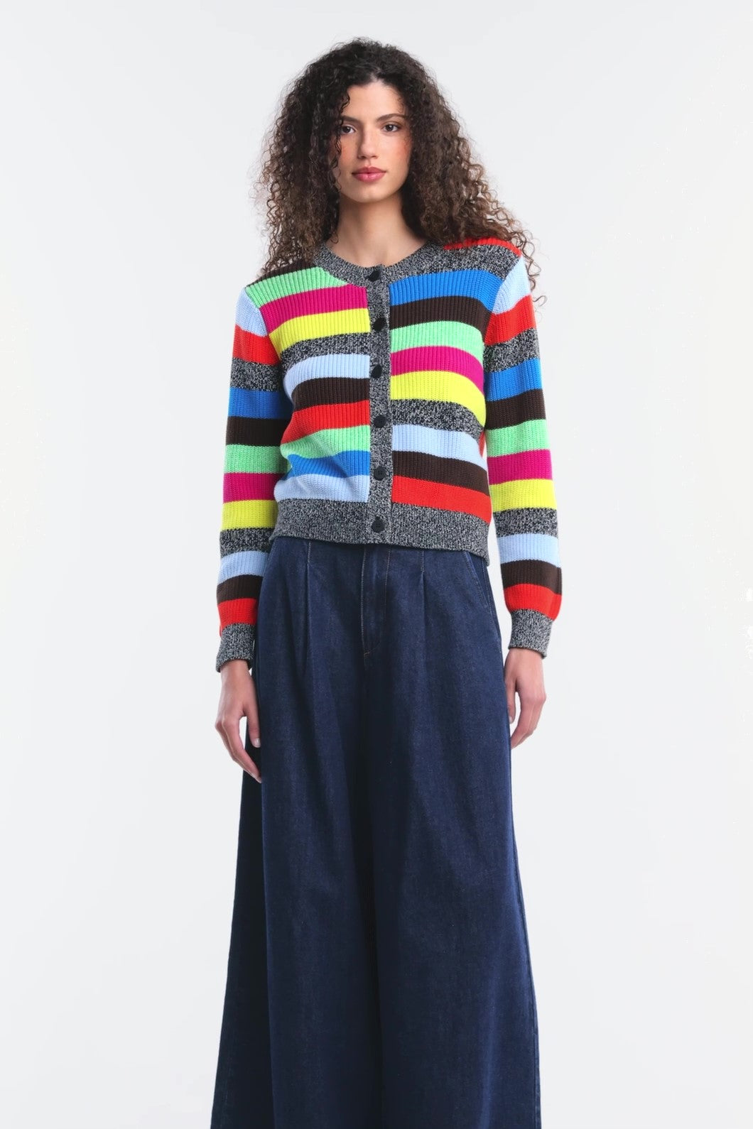 Gorman - Jumble Stripe Cotton Cardigan - stripe