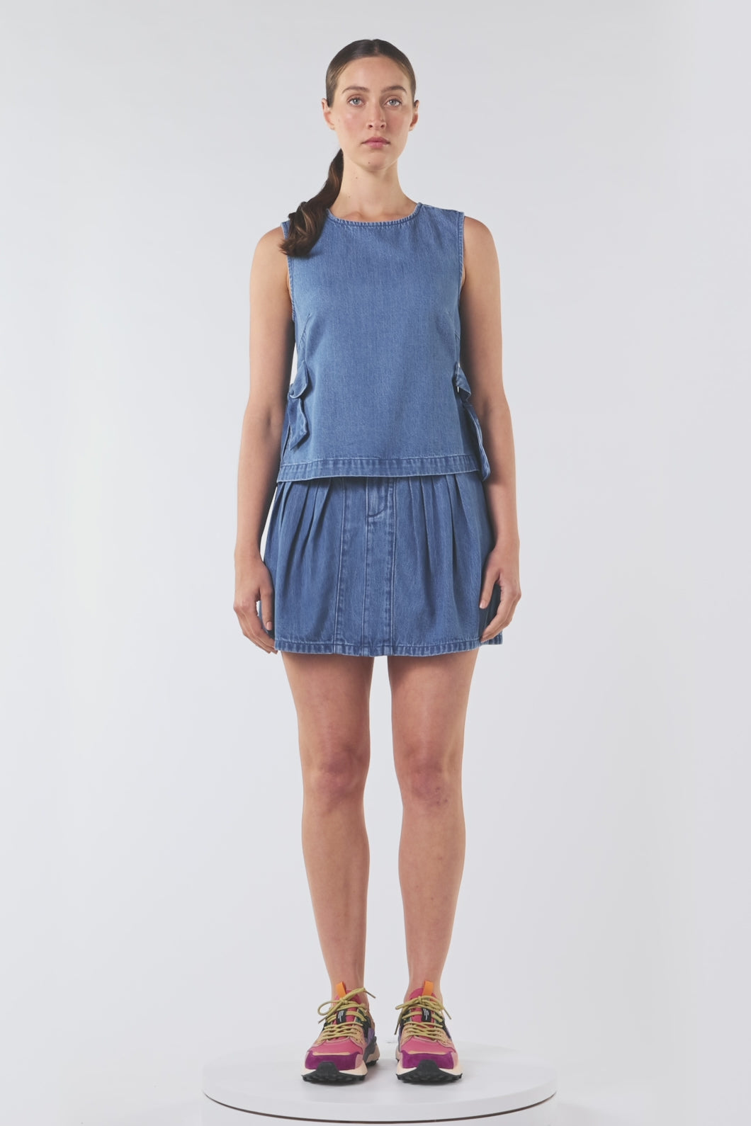 Gorman - Bowtiful Denim Tank - mid-blue