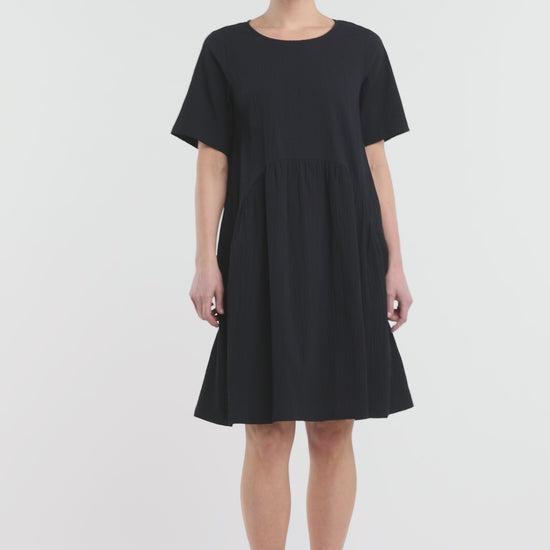 Gorman - Calliope Seersucker Tulip Dress - black