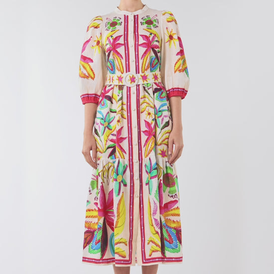 Gorman - Papaya Palm Long Shirt Dress - print