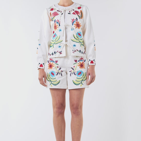 Gorman - Little Things Denim Tie Jacket - cream