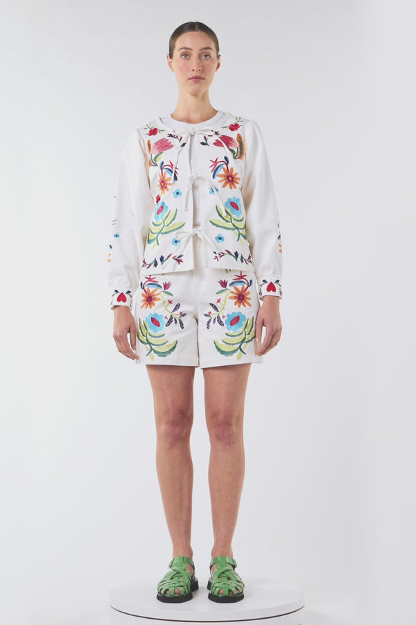 Gorman - Little Things Denim Tie Jacket - cream