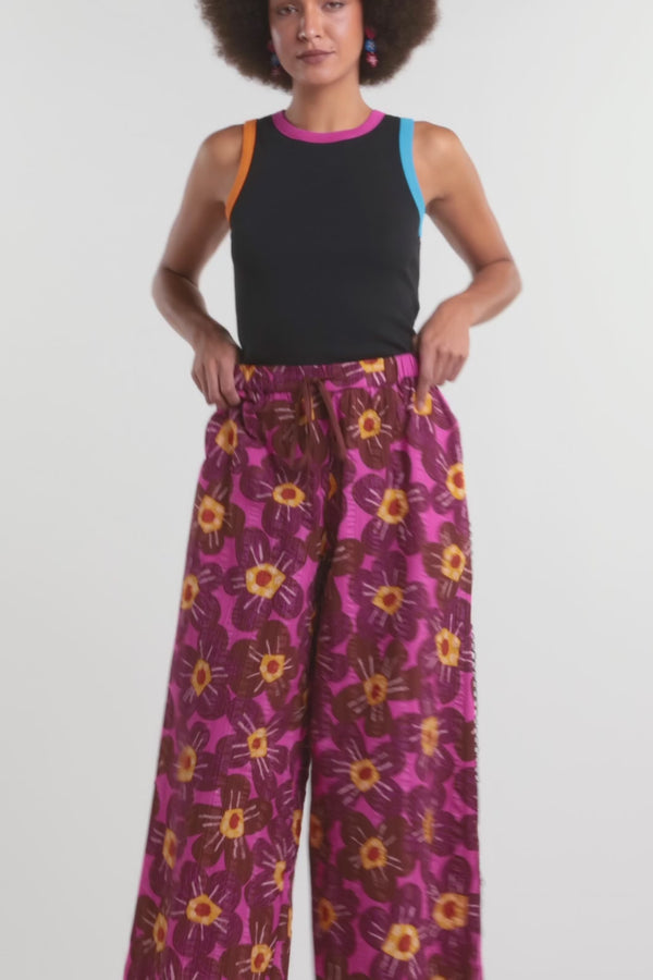 Gorman - Flowerful Seersucker Pant - print