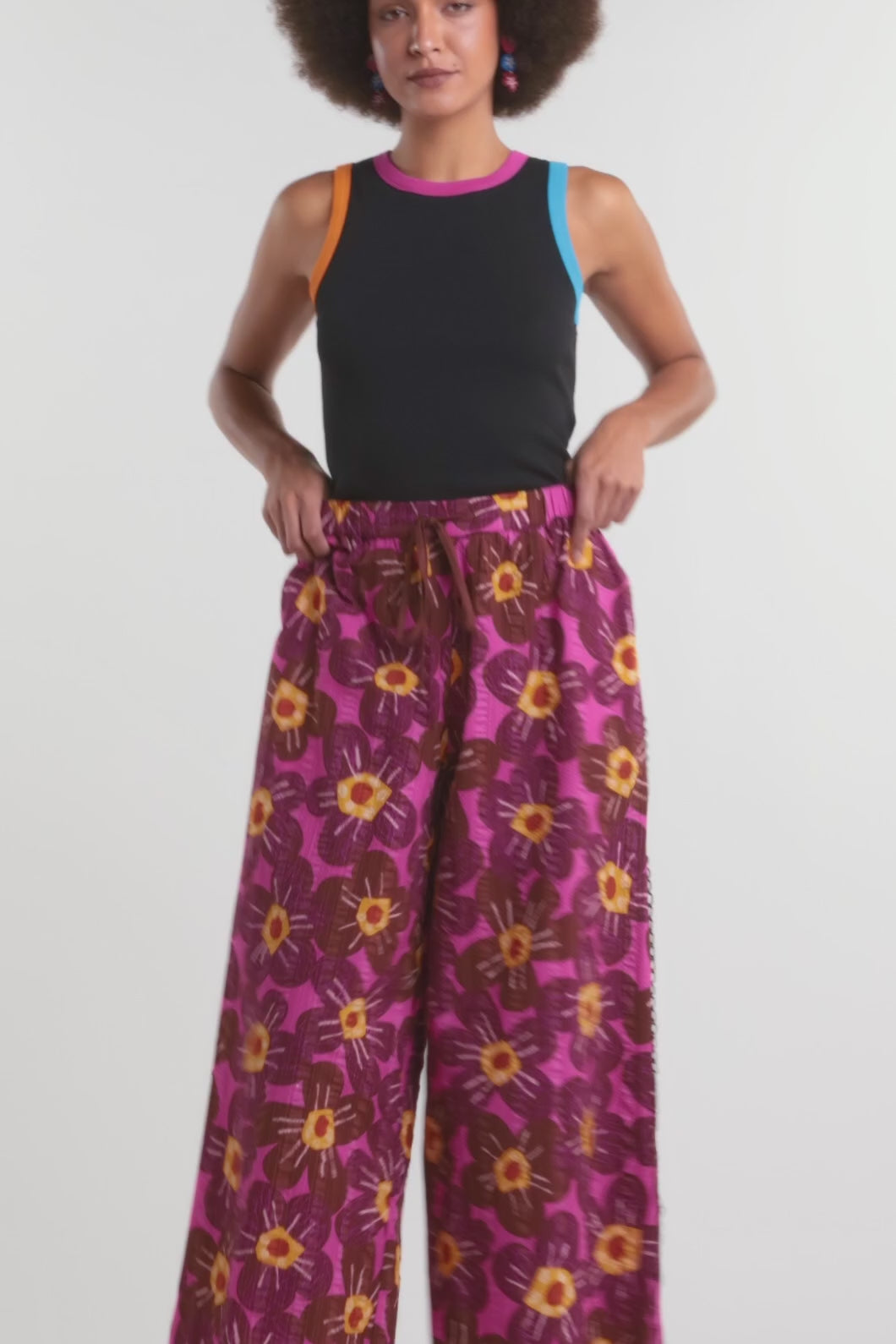 Gorman - Flowerful Seersucker Pant - print