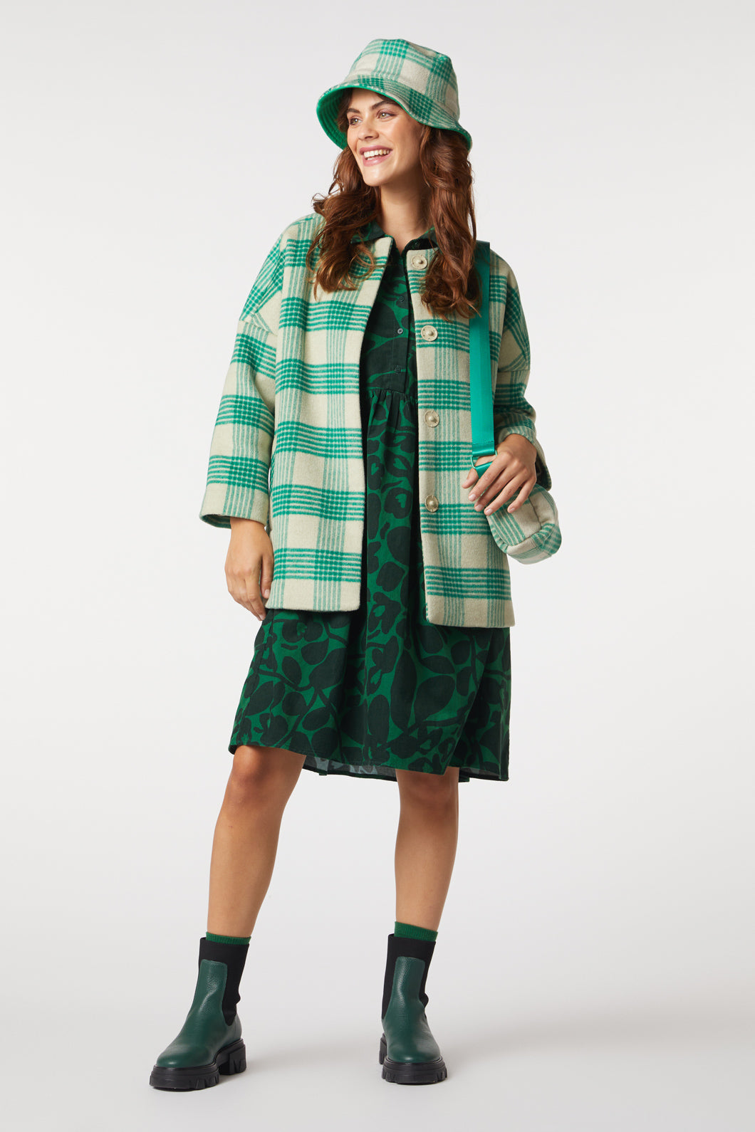 Green checkered clearance coat