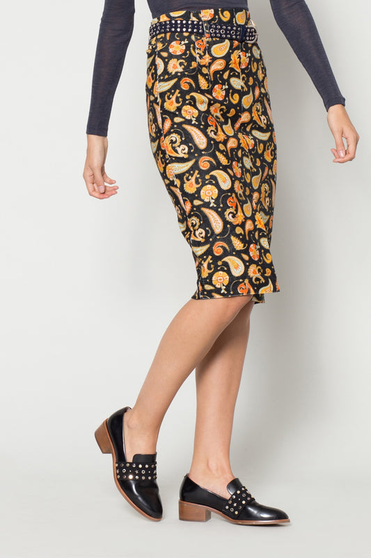 Gorman - Paisley Cord Skirt - print