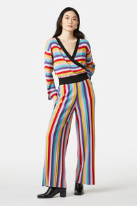Gorman - Rainbow Lurex Knit Pant - stripe