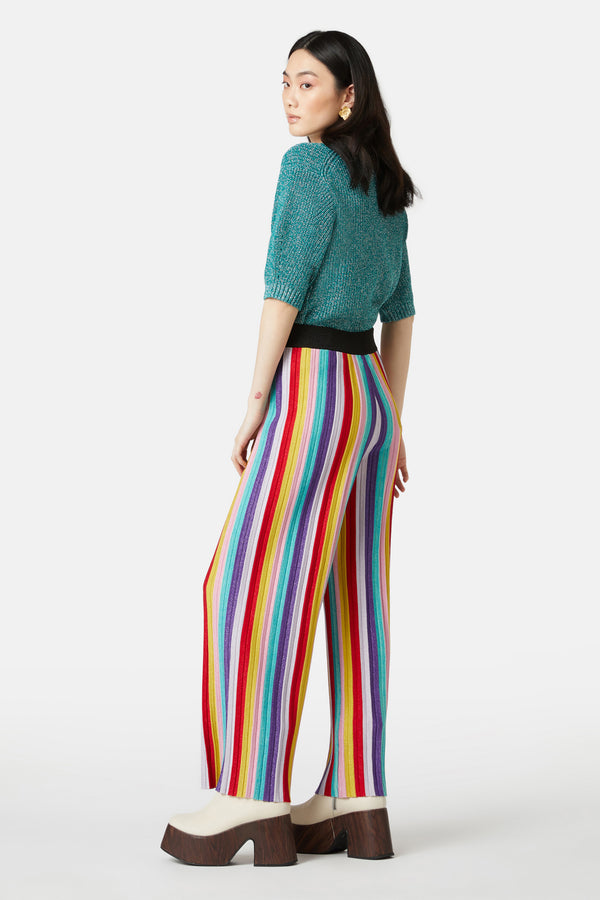Gorman - Rainbow Lurex Knit Pant - stripe