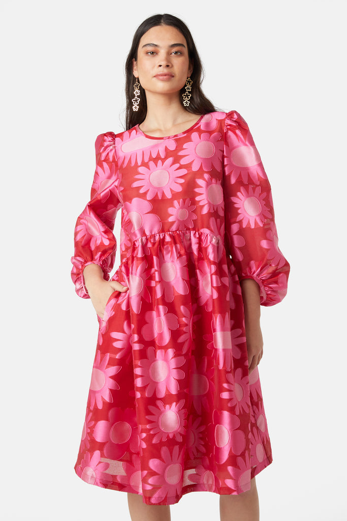 Flowering Pink Jacquard Dress – Gorman