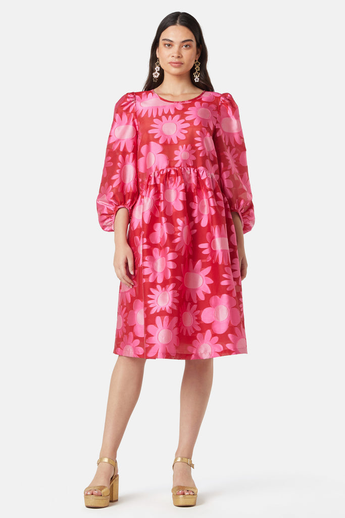 jacquard pink dress