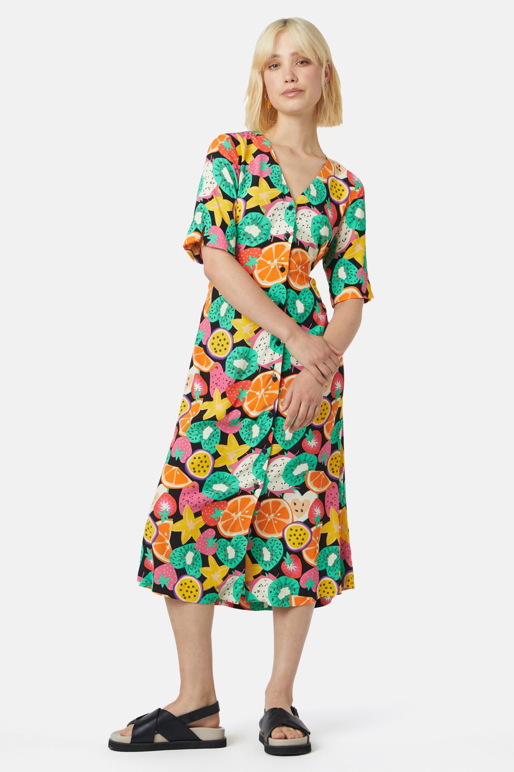 Fruit print clearance dress