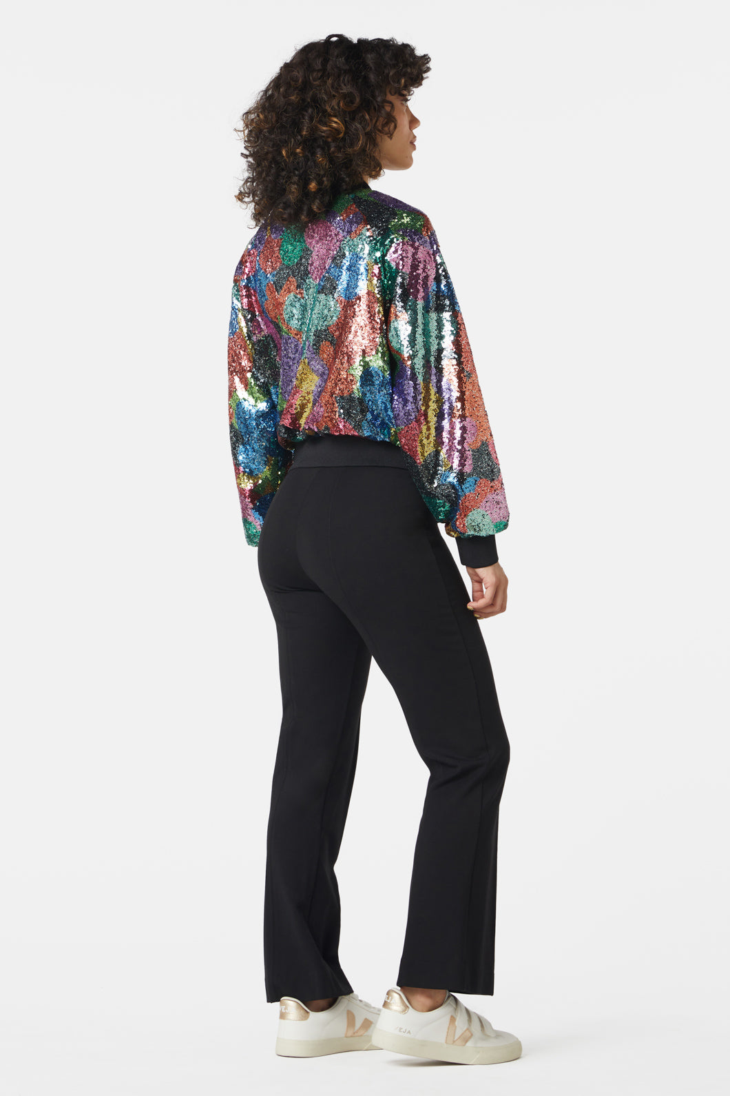 Plus size sequin on sale bomber