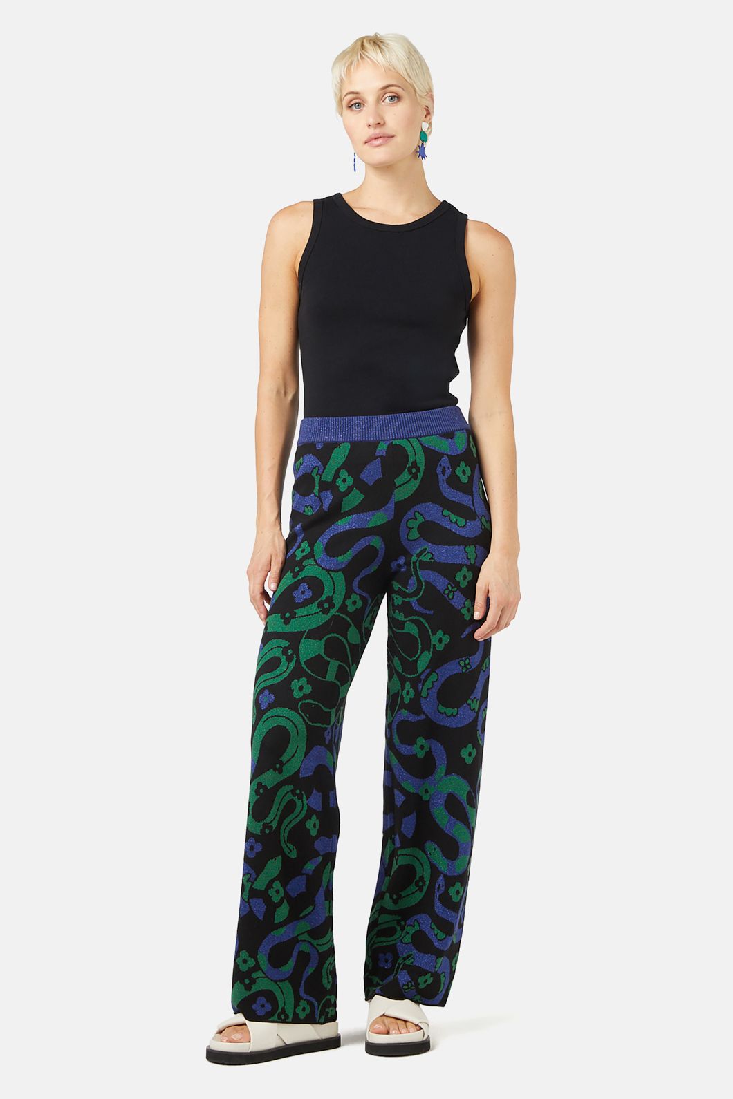 Gorman - Flower Snake Knit Pant - print