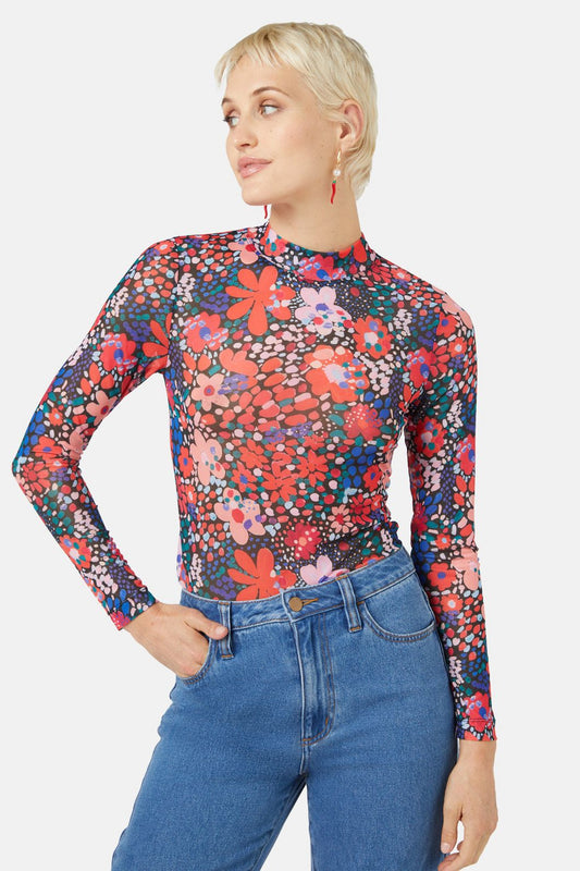 Gorman - Petal Dance Mesh Top - print