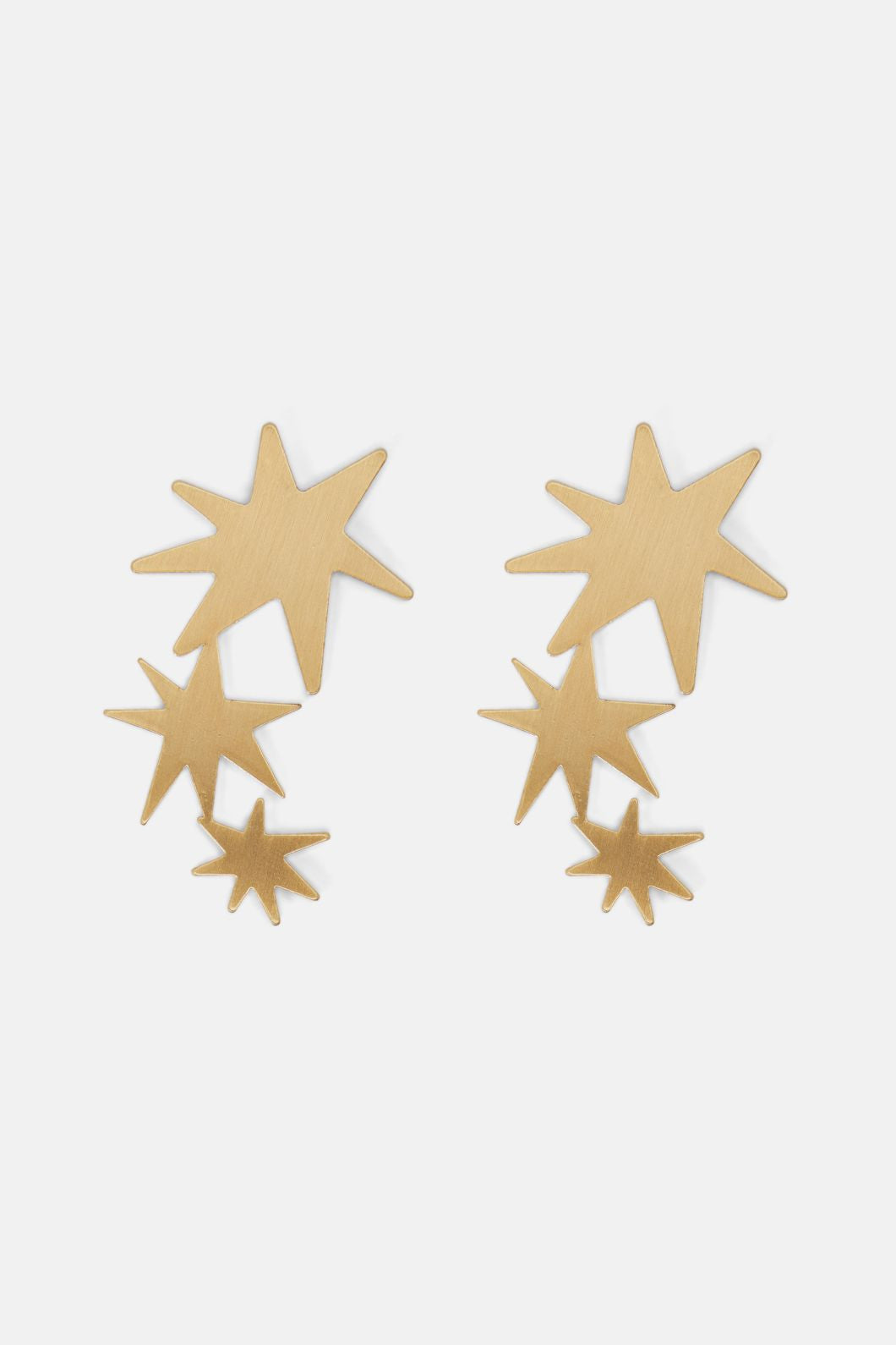 14k gold north star diamond drop earrings by Dower & Hall | Finematter