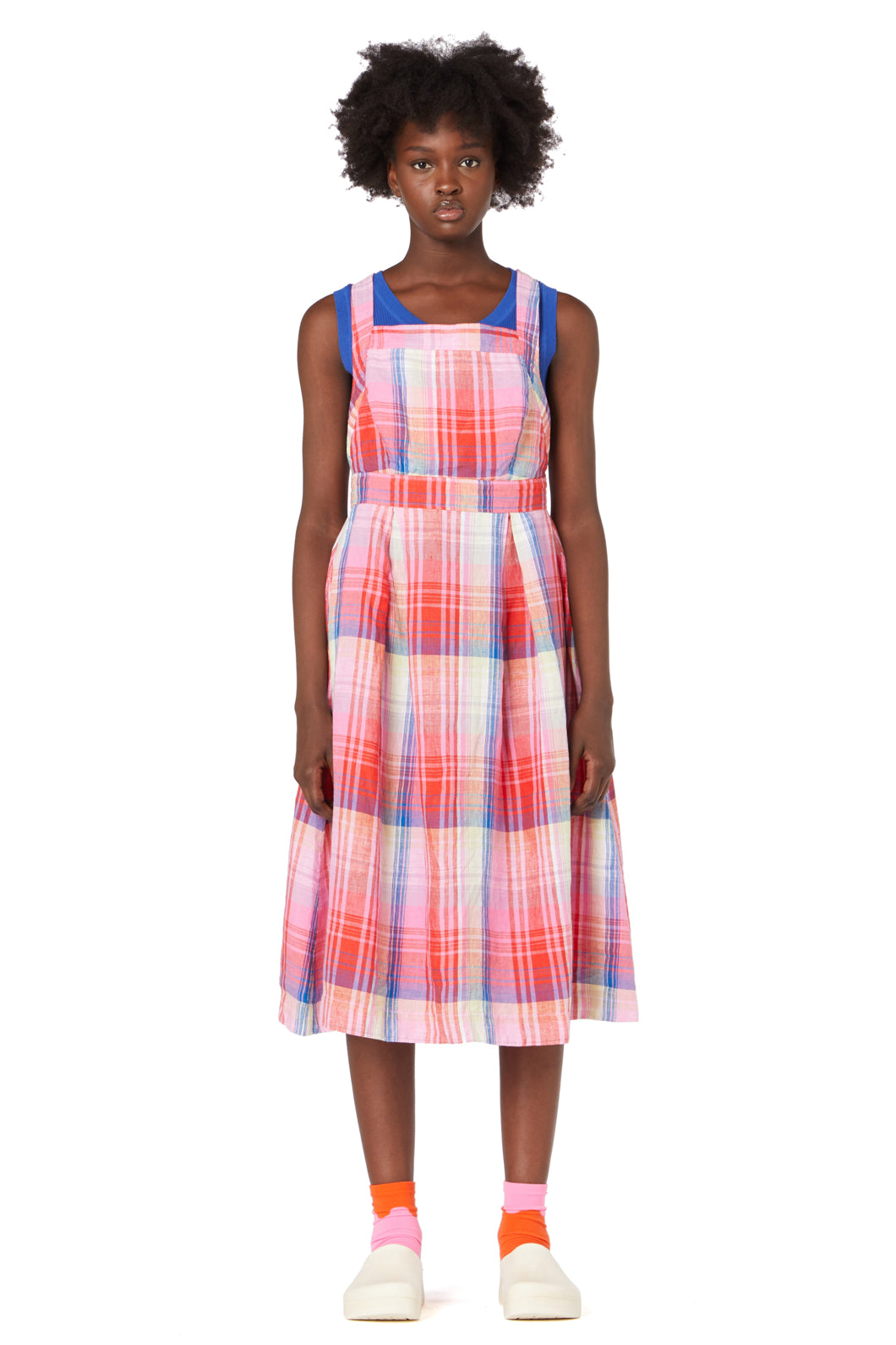 Pinafore checked hot sale dress