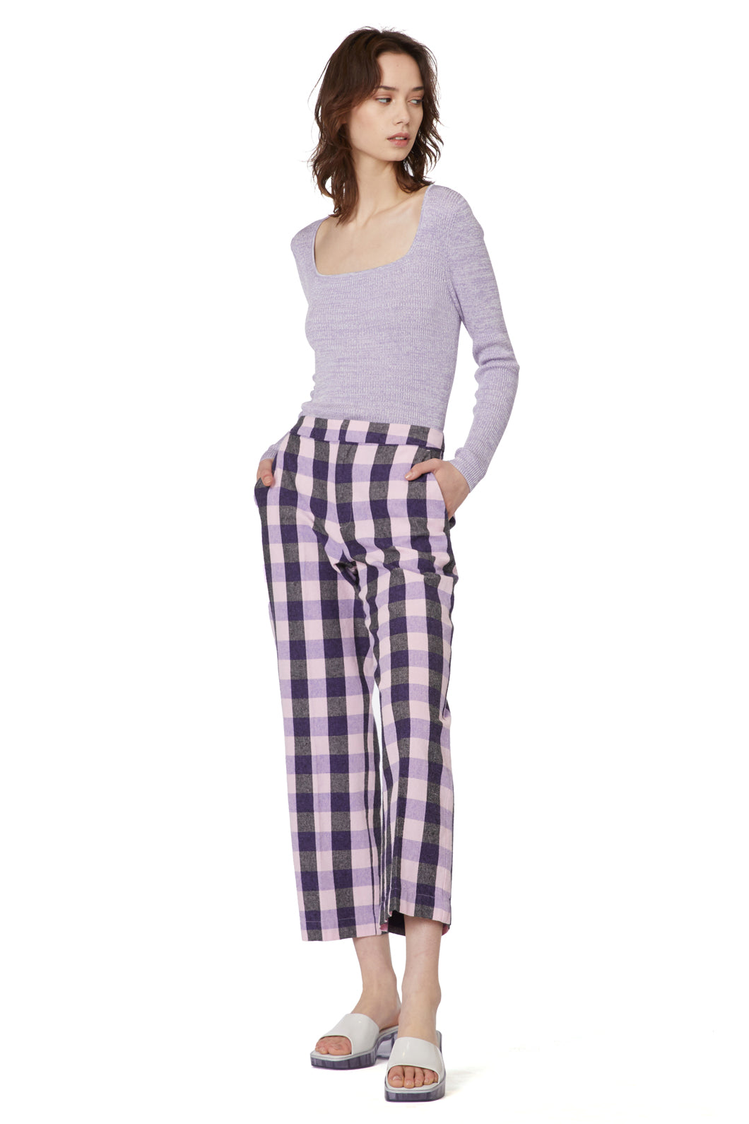 Preview Kate Ankle Length Slim Pants - Check | Target Australia